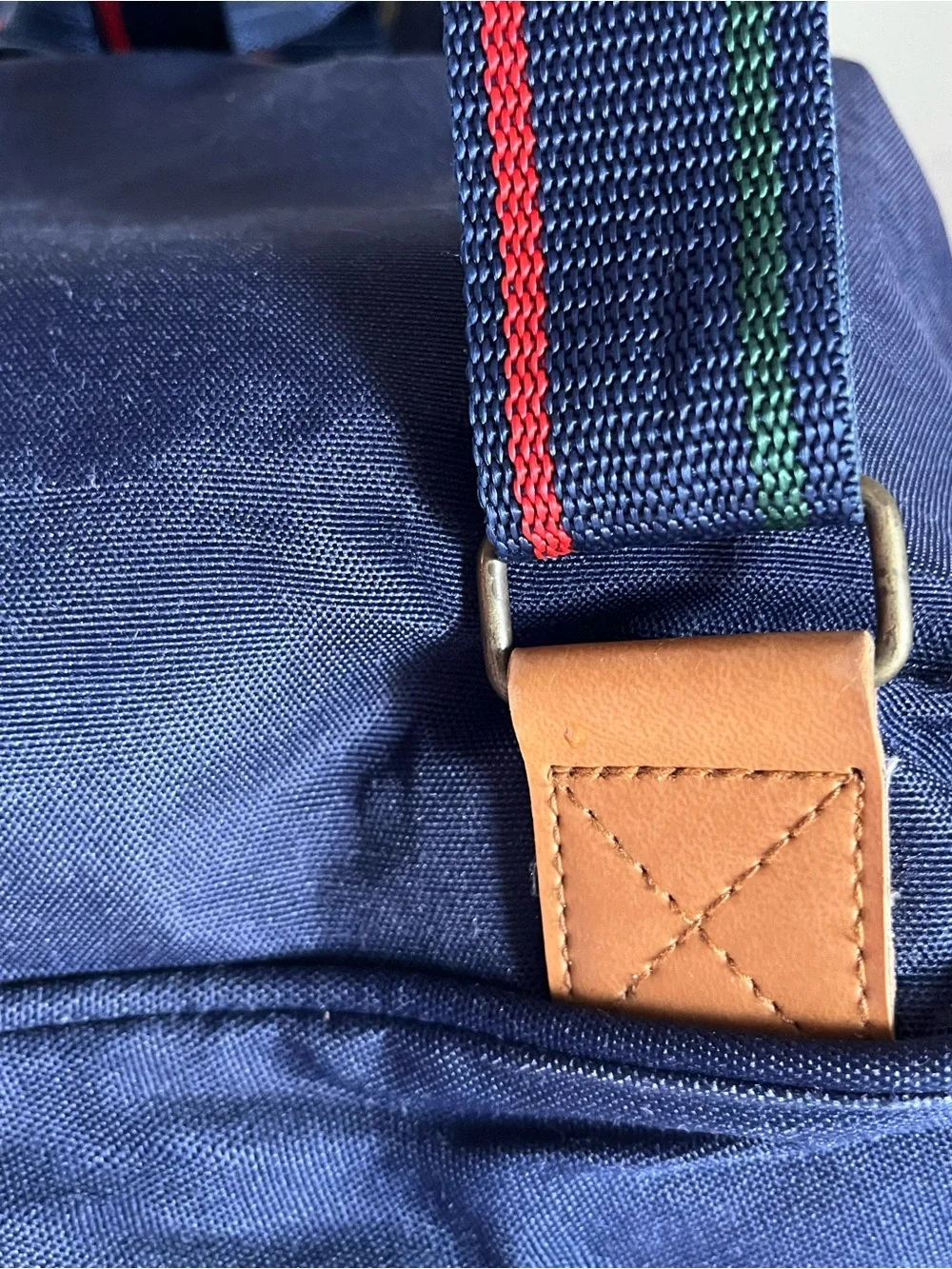 Alexander Julian Canvas Bucket Top Drawstring Backpack Green Blue Colorblock